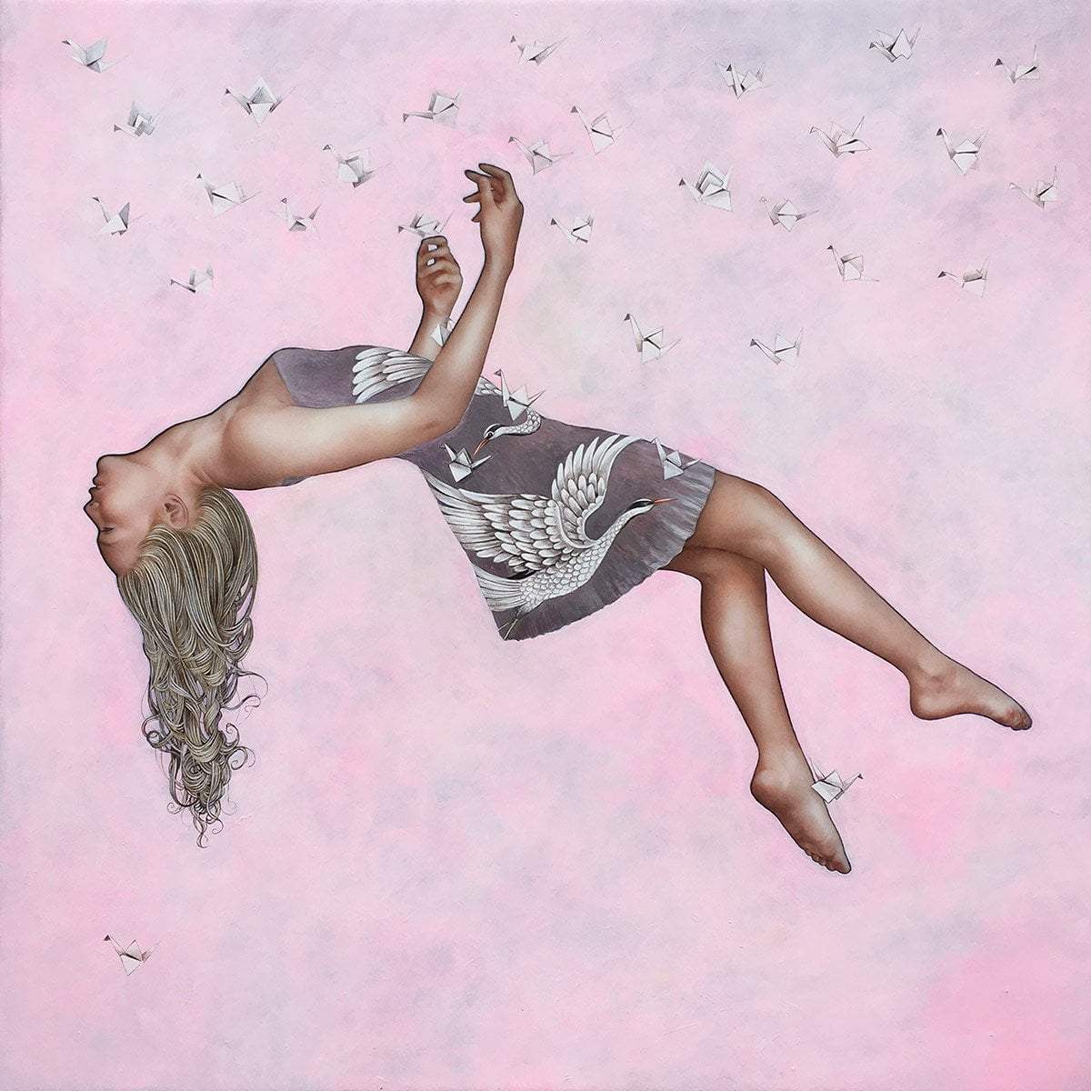 One Thousand Paper Cranes - Original - SOLD by artist Kerry Darlington - Wyecliffe Galleries