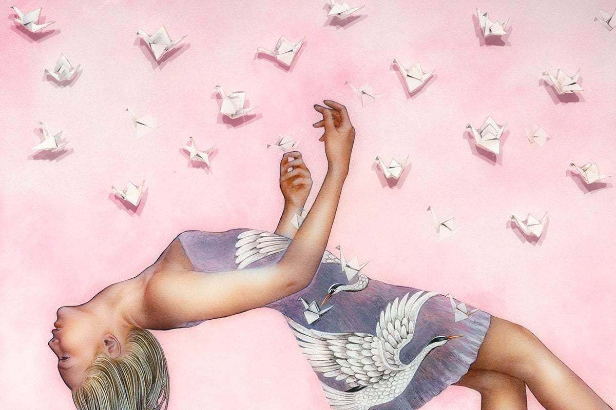 One Thousand Paper Cranes - Edition by artist Kerry Darlington - Wyecliffe Galleries