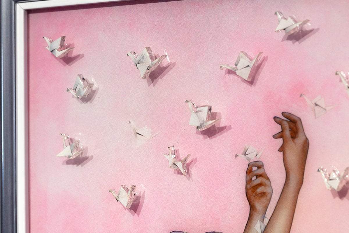 One Thousand Paper Cranes - Edition by artist Kerry Darlington - Wyecliffe Galleries