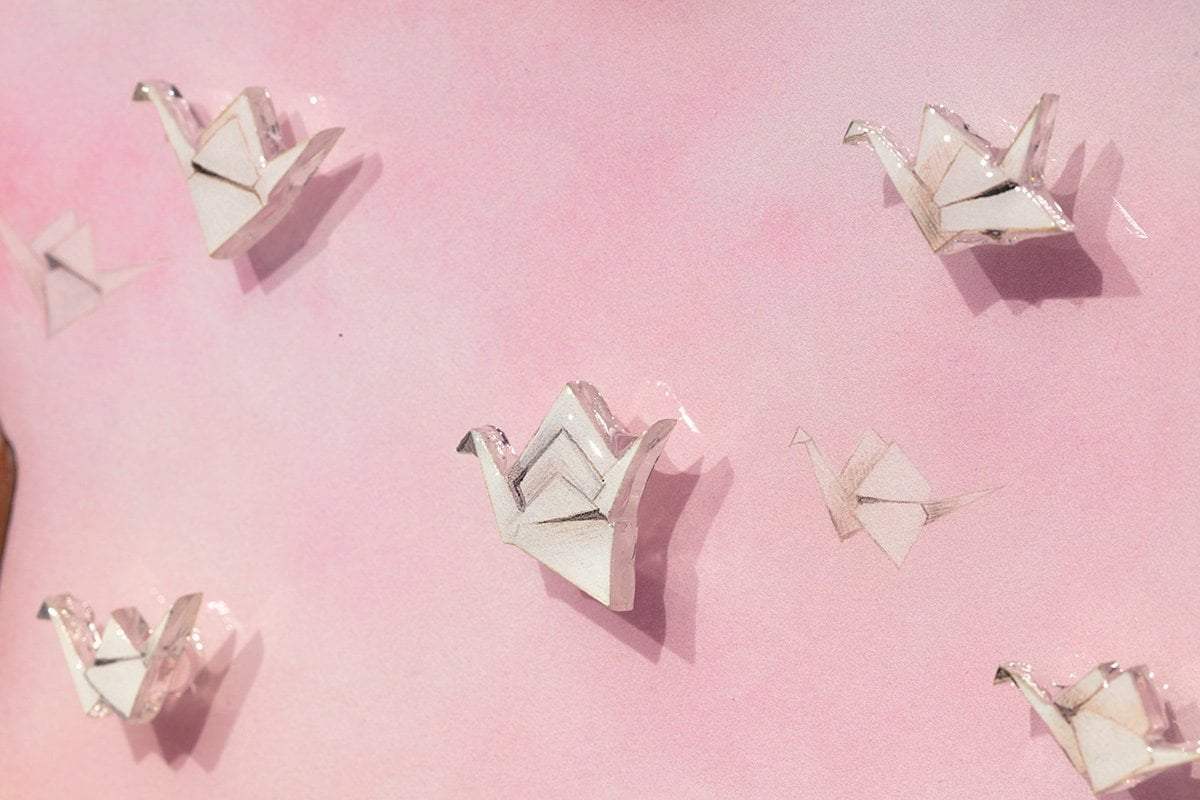 One Thousand Paper Cranes - Edition by artist Kerry Darlington - Wyecliffe Galleries