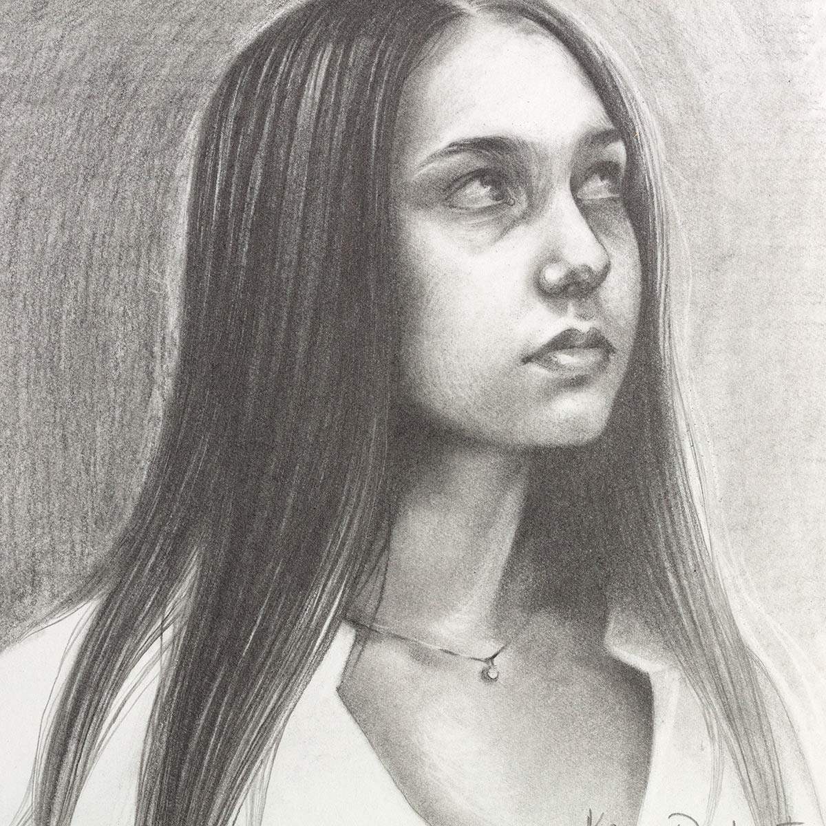 Ophelia - Sketch 2020 - Original - SOLD by artist Kerry Darlington - Wyecliffe Galleries