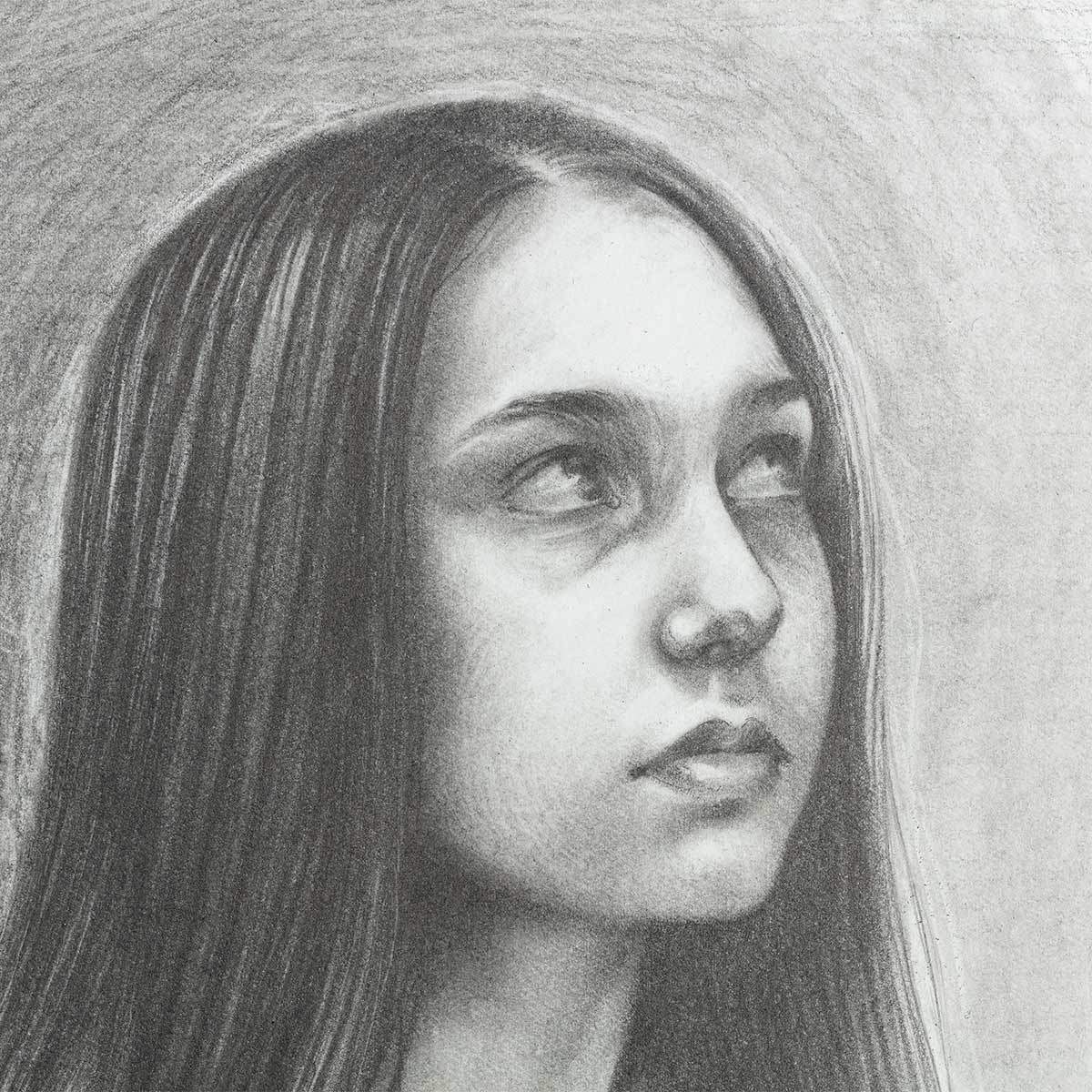 Ophelia - Sketch 2020 - Original - SOLD by artist Kerry Darlington - Wyecliffe Galleries