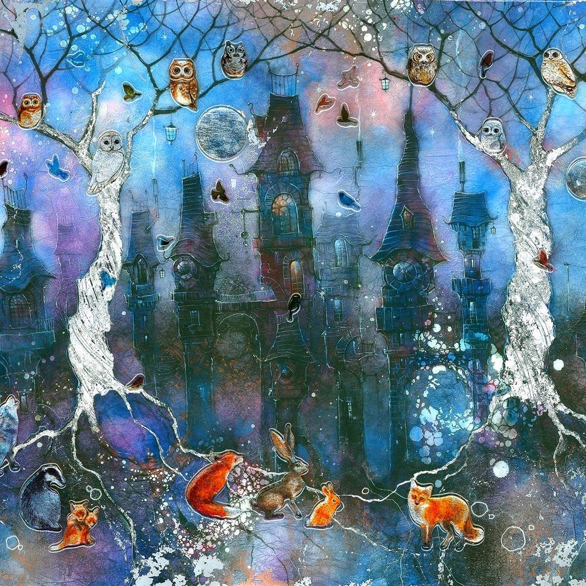 Owlets Hollow - Original - SOLD by artist Kerry Darlington - Wyecliffe Galleries