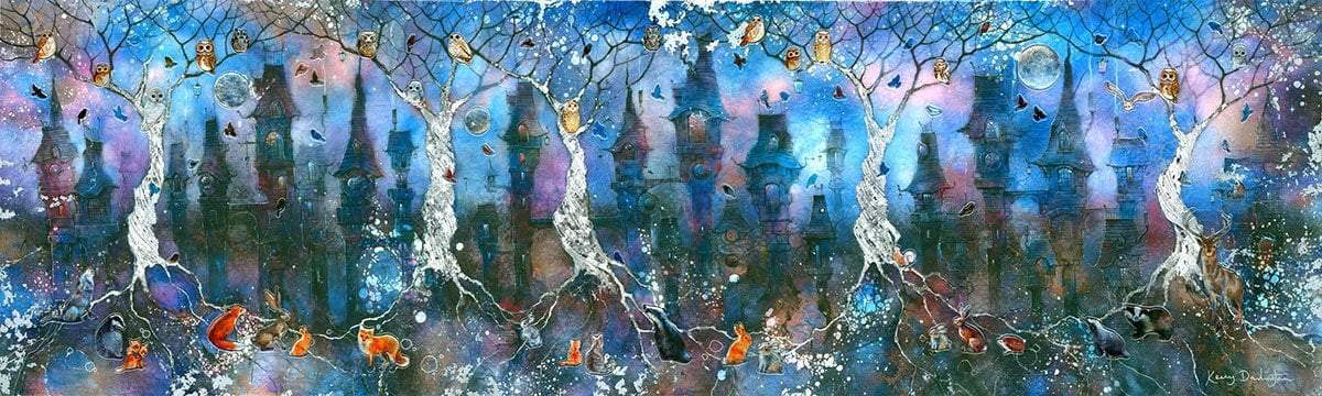 Owlets Hollow - Original - SOLD by artist Kerry Darlington - Wyecliffe Galleries