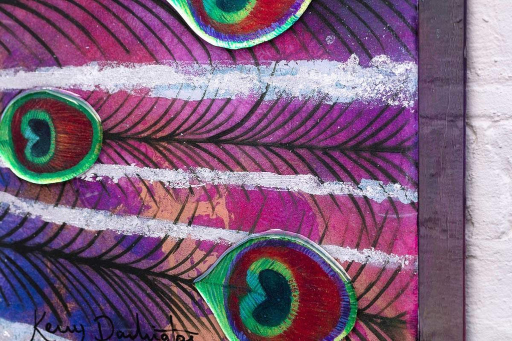 Peacock Dance - Deluxe Edition - SOLD by artist Kerry Darlington - Wyecliffe Galleries