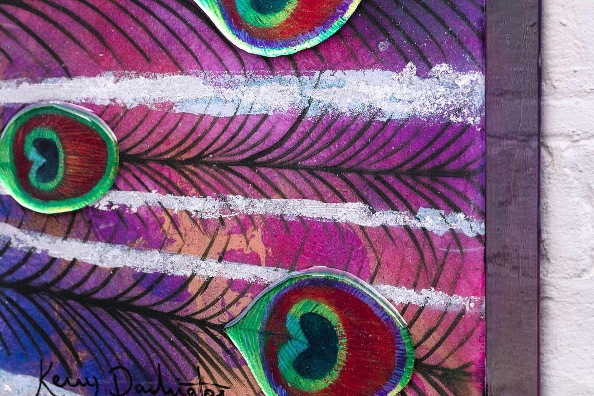 Peacock Dance - Deluxe Edition - SOLD by artist Kerry Darlington - Wyecliffe Galleries