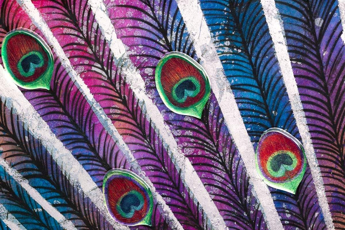 Peacock Dance - Deluxe Edition - SOLD by artist Kerry Darlington - Wyecliffe Galleries