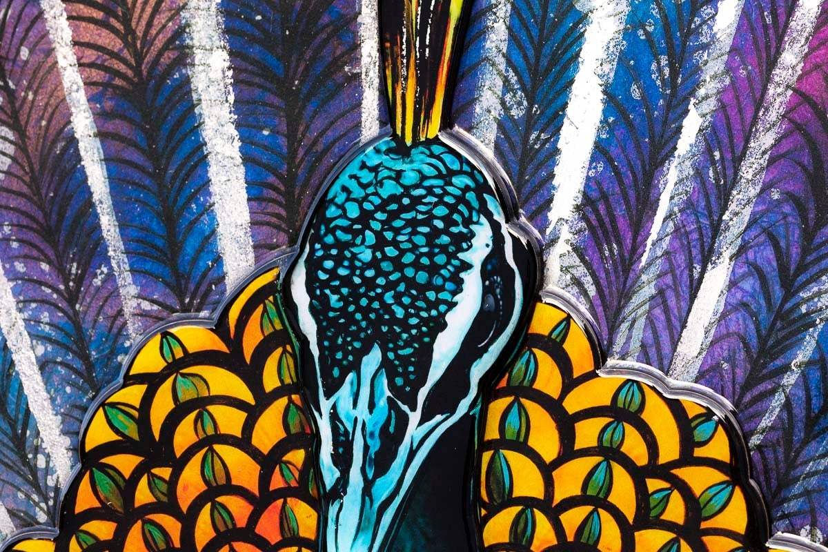 Peacock Dance - Deluxe Edition - SOLD by artist Kerry Darlington - Wyecliffe Galleries