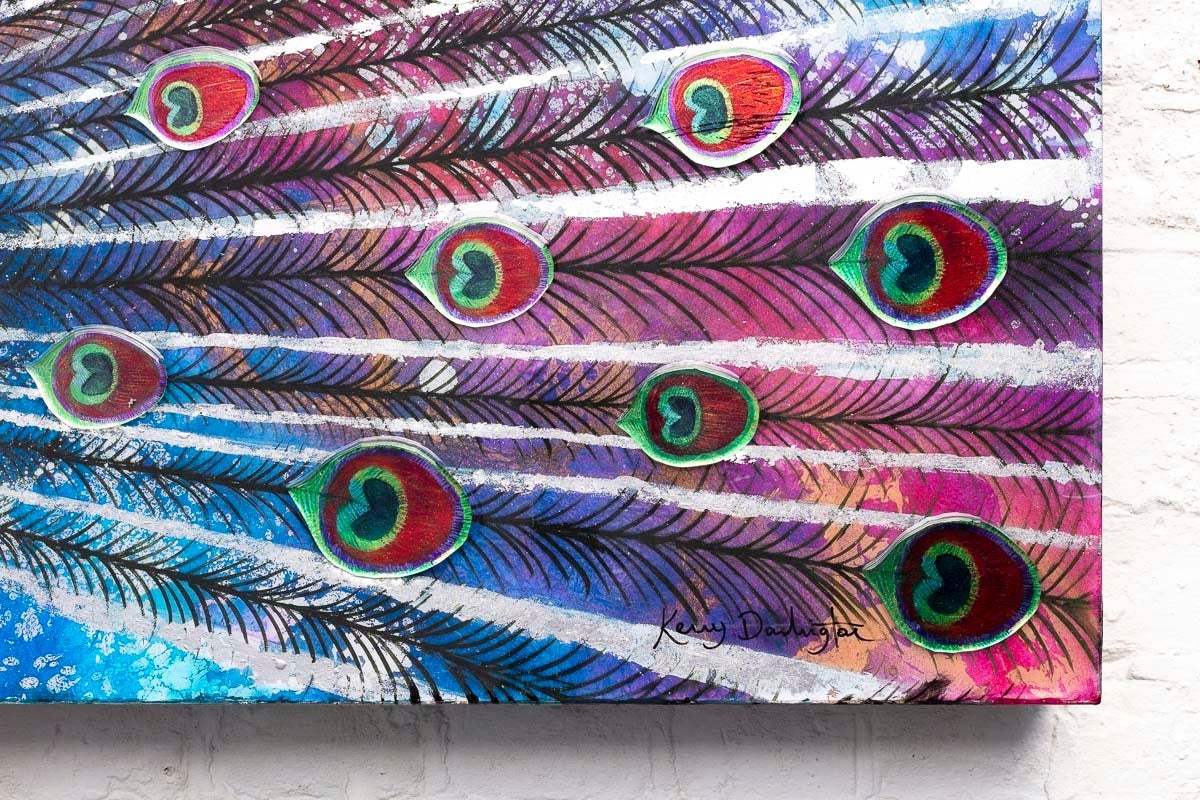Peacock Dance - Deluxe Edition - SOLD by artist Kerry Darlington - Wyecliffe Galleries