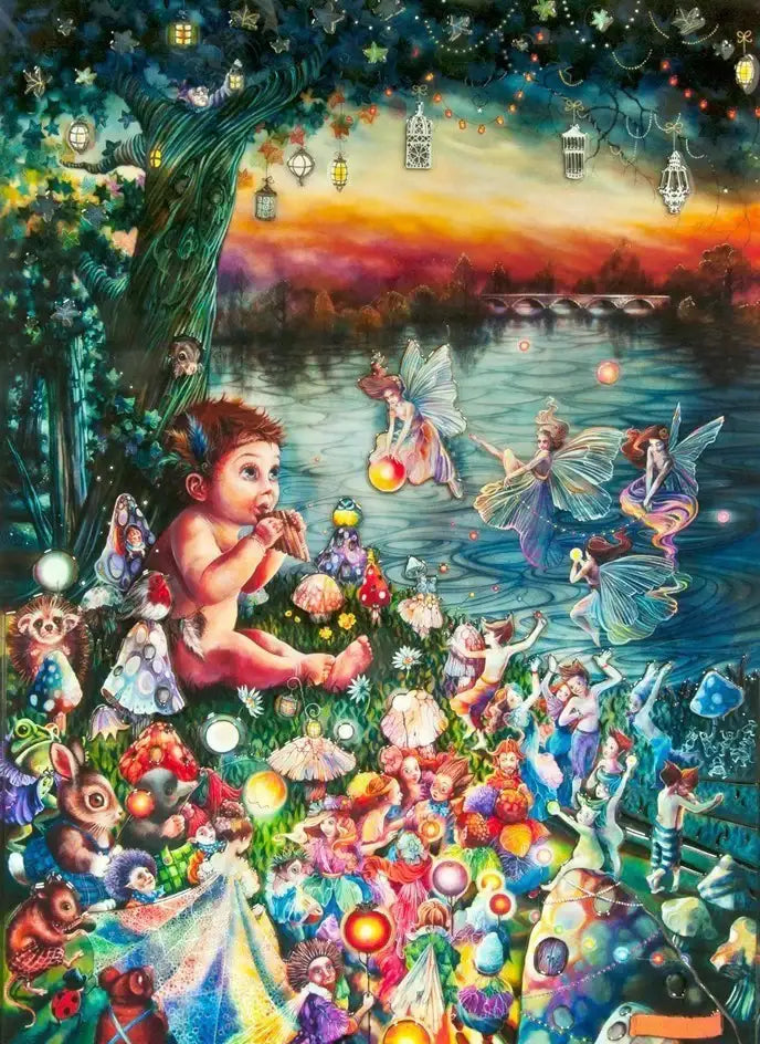 Peter Pan in Kensington Gardens - Original - SOLD by artist Kerry Darlington - Wyecliffe Galleries