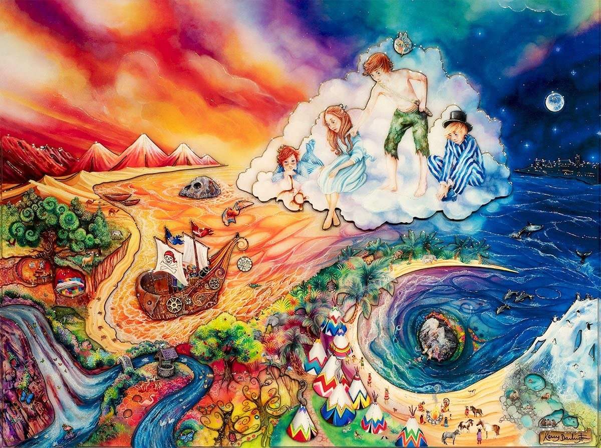 Peter Pan in Neverland - Original - SOLD by artist Kerry Darlington - Wyecliffe Galleries