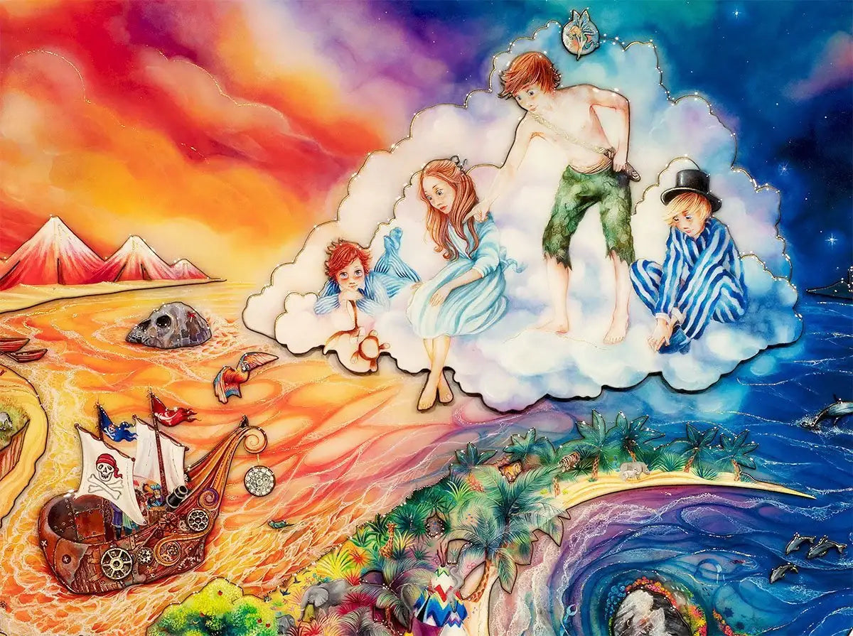 Peter Pan in Neverland - Original - SOLD by artist Kerry Darlington - Wyecliffe Galleries