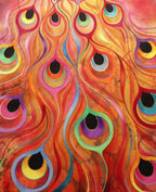 Phoenix Feathers - Original - SOLD by artist Kerry Darlington - Wyecliffe Galleries