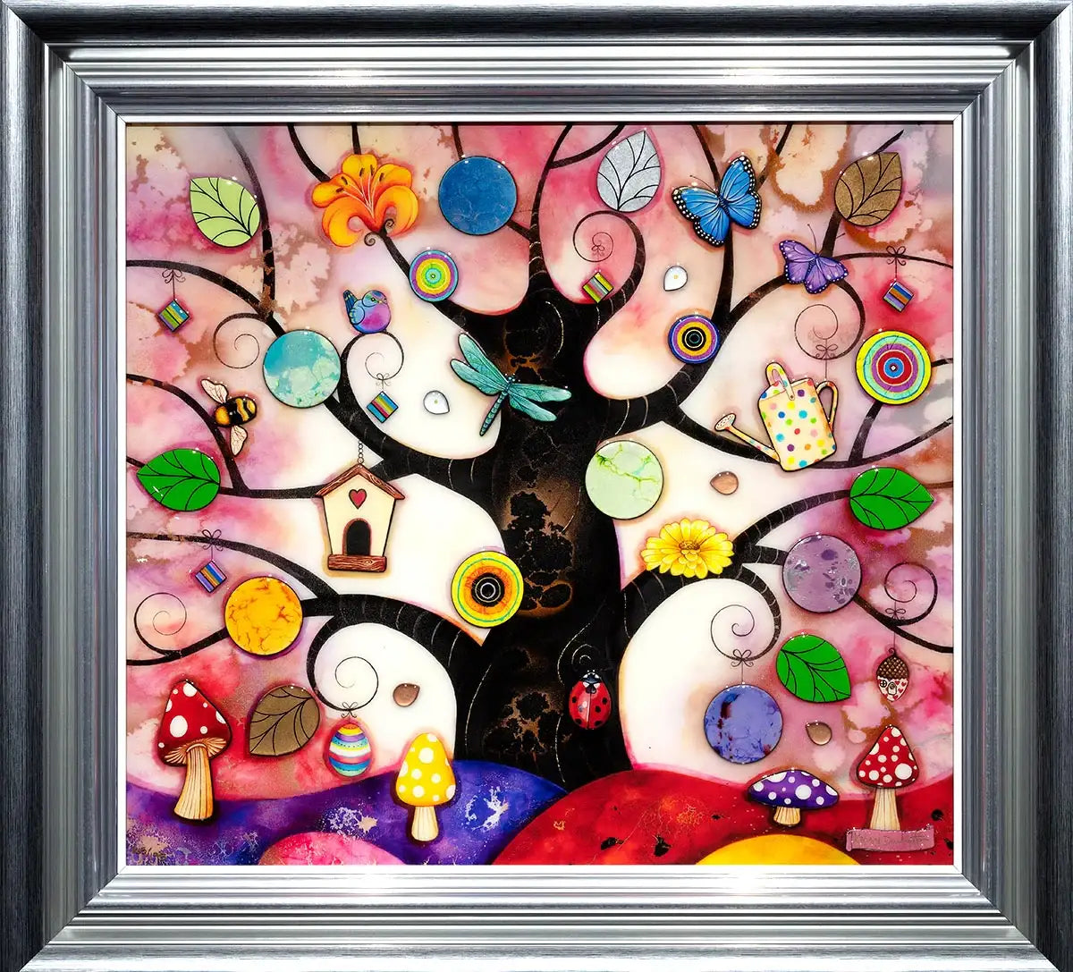 Pink Tree of Charms - Edition by artist Kerry Darlington - Wyecliffe Galleries