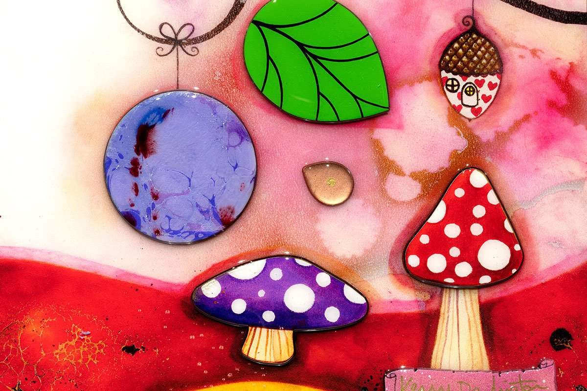 Pink Tree of Charms - Edition by artist Kerry Darlington - Wyecliffe Galleries