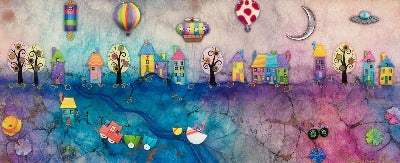 Pluto Town - Original by artist Kerry Darlington - Wyecliffe Galleries