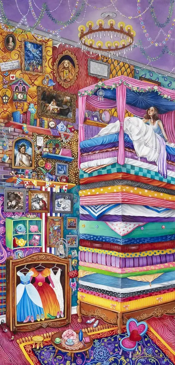 Princess and the Pea - Original - SOLD by artist Kerry Darlington - Wyecliffe Galleries