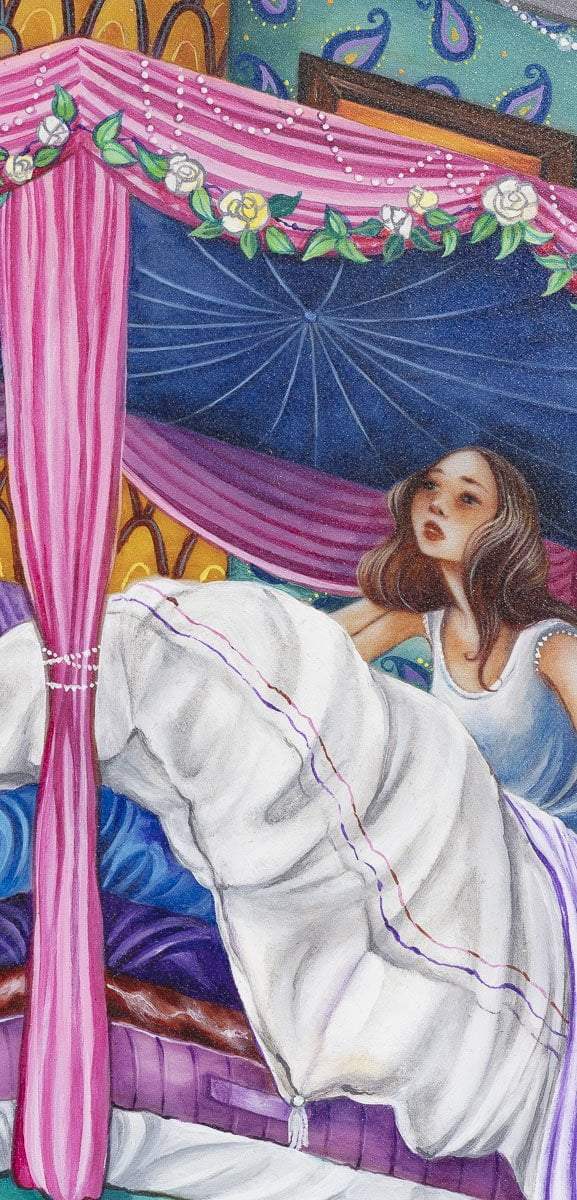 Princess and the Pea - Original - SOLD by artist Kerry Darlington - Wyecliffe Galleries