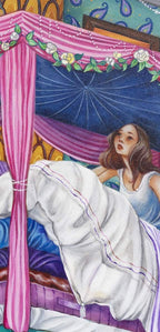 Princess and the Pea - Original - SOLD by artist Kerry Darlington - Wyecliffe Galleries