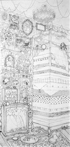 Princess and the Pea - Sketch - SOLD by artist Kerry Darlington - Wyecliffe Galleries