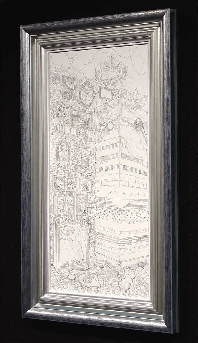 Princess and the Pea - Sketch - SOLD by artist Kerry Darlington - Wyecliffe Galleries