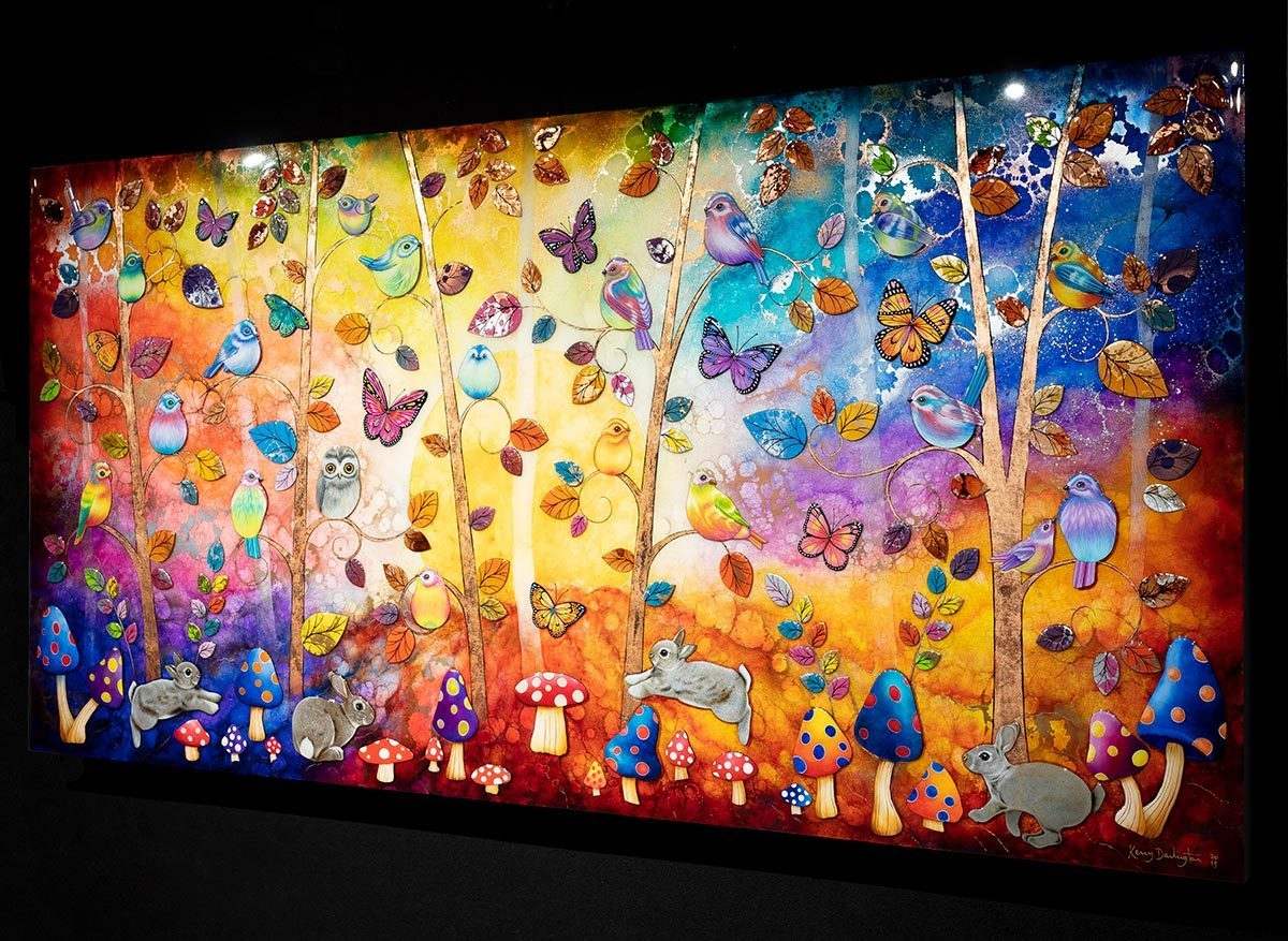 Rainbow Meadows - Original - SOLD by artist Kerry Darlington - Wyecliffe Galleries