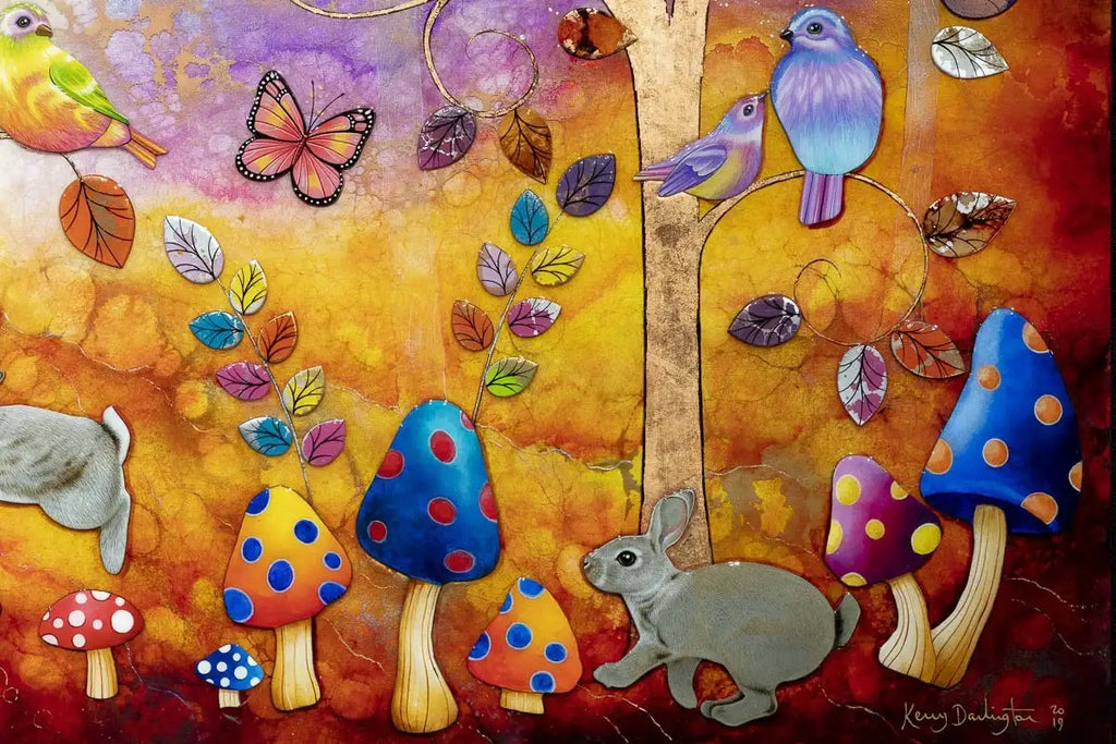 Rainbow Meadows - Original - SOLD by artist Kerry Darlington - Wyecliffe Galleries