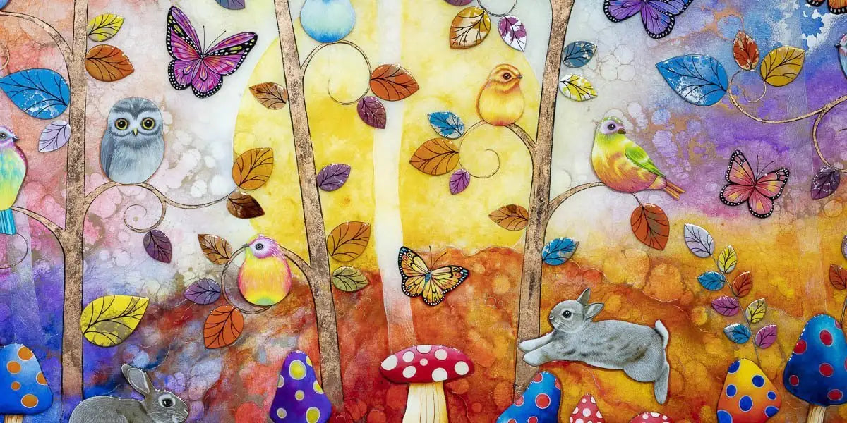 Rainbow Meadows - Original - SOLD by artist Kerry Darlington - Wyecliffe Galleries