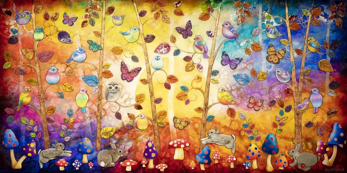 Rainbow Meadows - Original - SOLD by artist Kerry Darlington - Wyecliffe Galleries