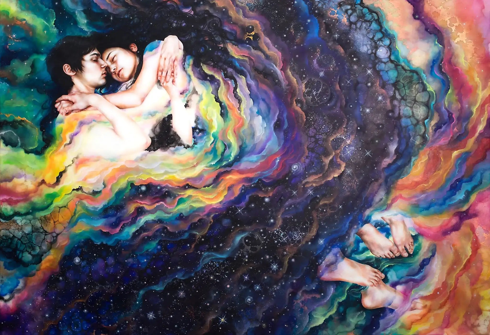 Romeo & Juliet original painting - SOLD by artist Kerry Darlington - Wyecliffe Galleries