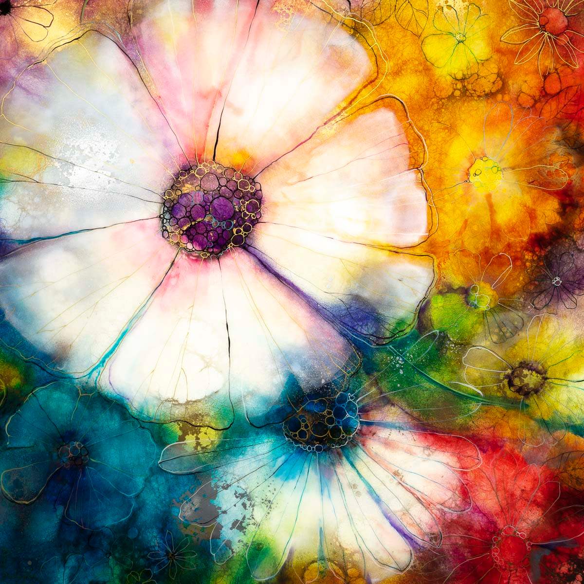 Rosy Air - Original - SOLD by artist Kerry Darlington - Wyecliffe Galleries