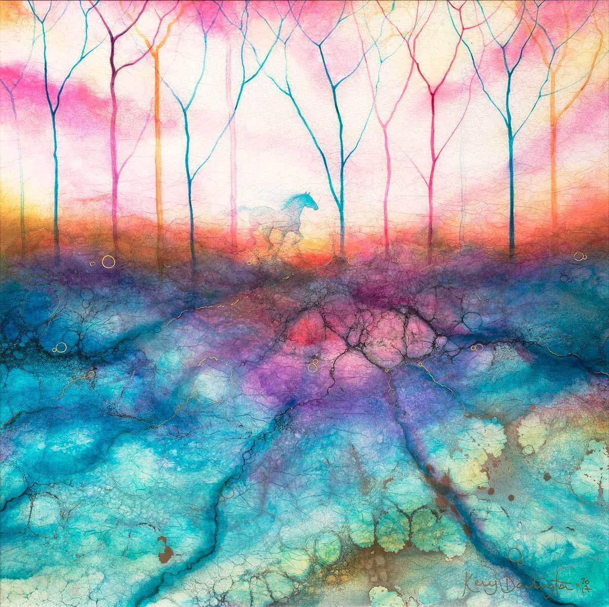 Santosha - Original - SOLD by artist Kerry Darlington - Wyecliffe Galleries