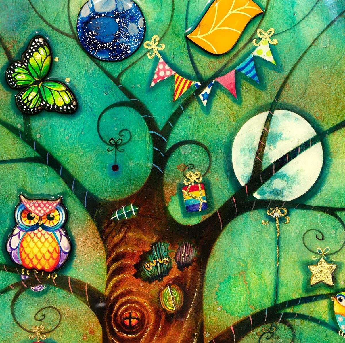 Secret Treehouse - SOLD by artist Kerry Darlington - Wyecliffe Galleries