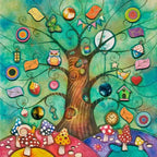 Secret Treehouse - Original SOLD by artist Kerry Darlington - Wyecliffe Galleries