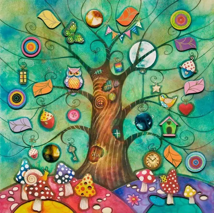 Secret Treehouse - Original SOLD by artist Kerry Darlington - Wyecliffe Galleries