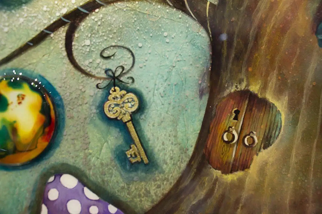 Secret Treehouse - Original SOLD by artist Kerry Darlington - Wyecliffe Galleries