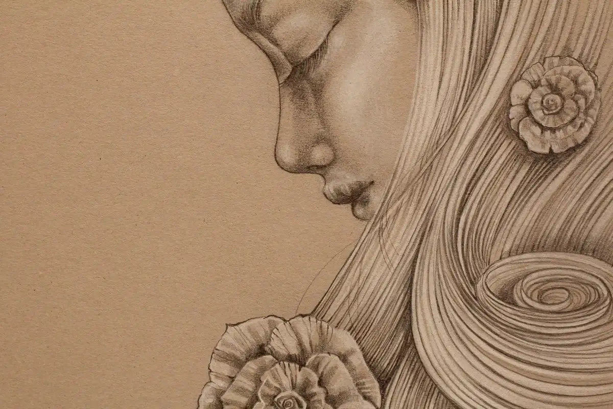 Snow White - ORIGINAL SKETCH - SOLD by artist Kerry Darlington - Wyecliffe Galleries