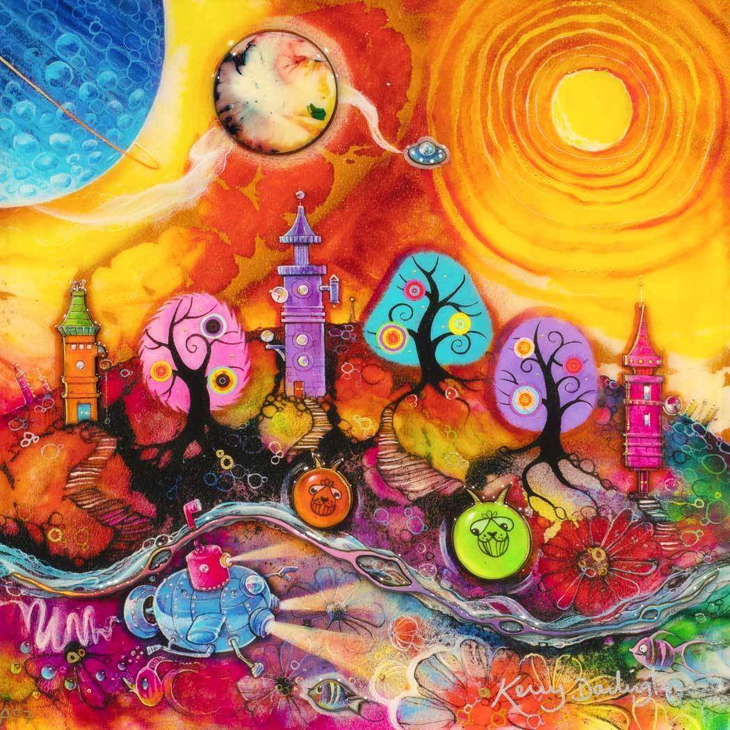 Space Hopping - Edition by artist Kerry Darlington - Wyecliffe Galleries