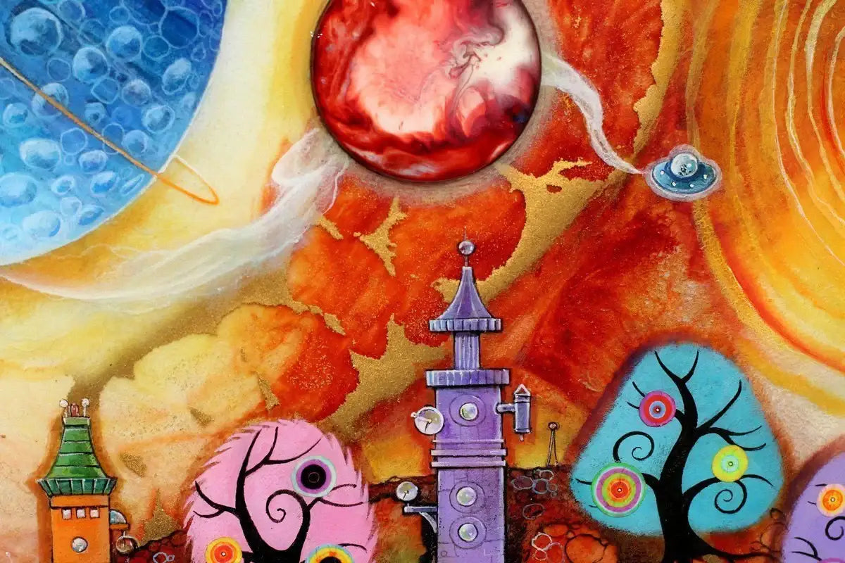 Space Hopping - ORIGINAL - SOLD by artist Kerry Darlington - Wyecliffe Galleries