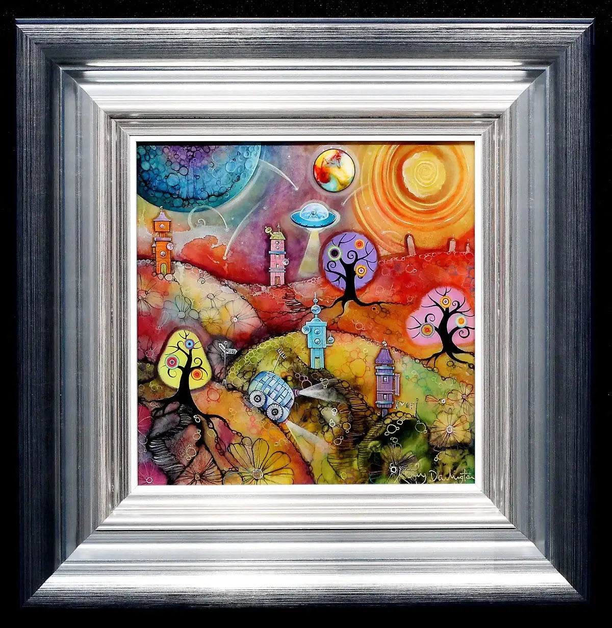 Space Travel - ORIGINAL - SOLD by artist Kerry Darlington - Wyecliffe Galleries