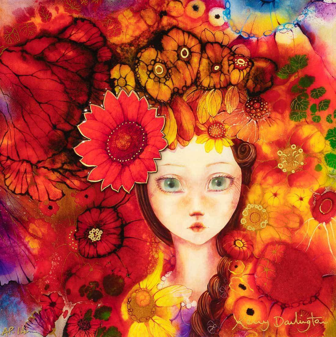 Sunflower - Unique Edition by artist Kerry Darlington - Wyecliffe Galleries