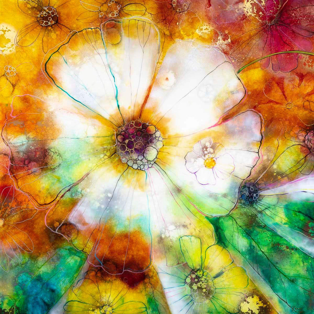 Sunny Flower - Original - SOLD by artist Kerry Darlington - Wyecliffe Galleries