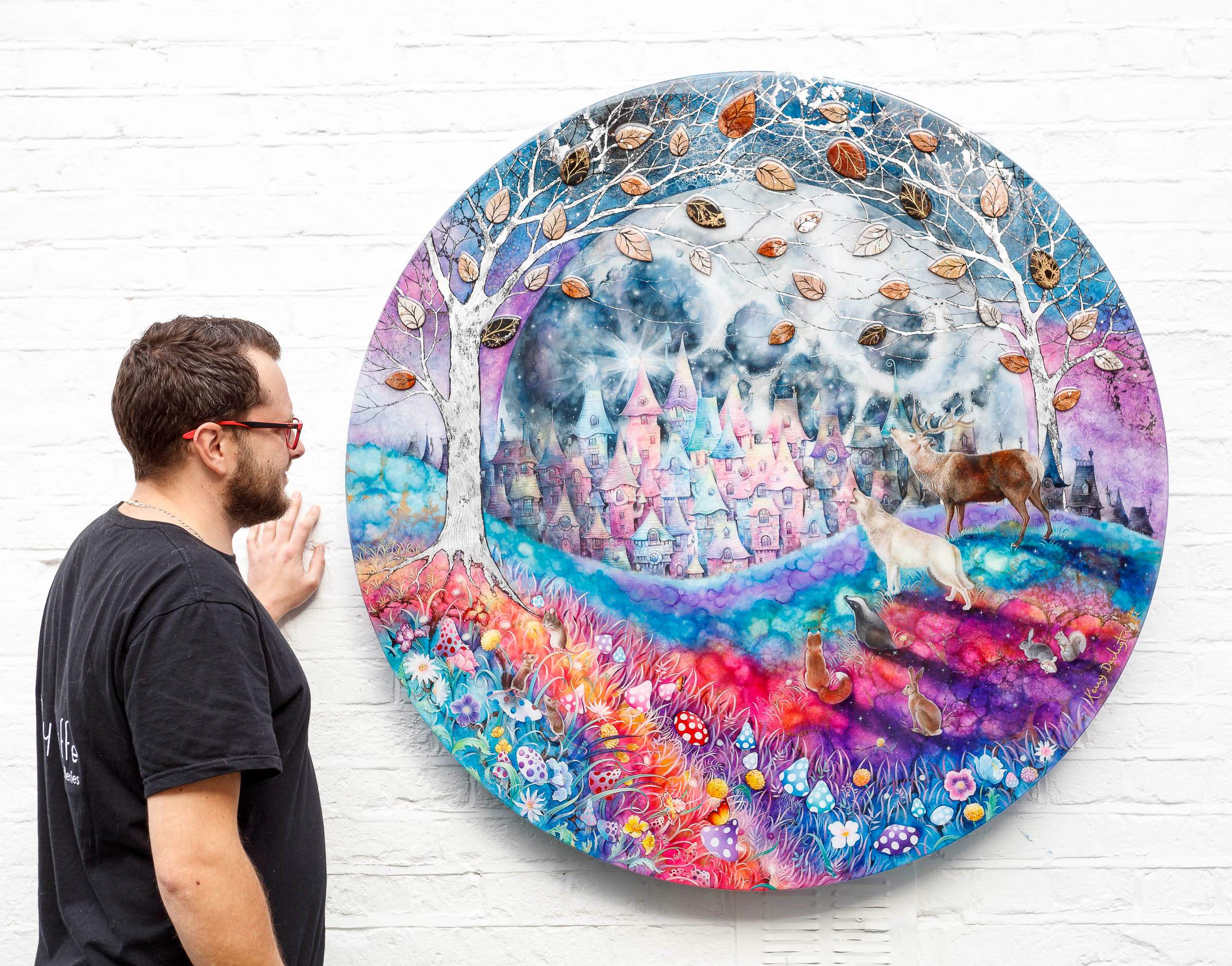 Talking to the Moon - Original - SOLD by artist Kerry Darlington - Wyecliffe Galleries