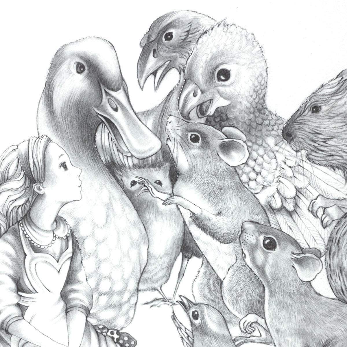 The Caucus-Race and a Long Tale Sketch - Edition by artist Kerry Darlington - Wyecliffe Galleries