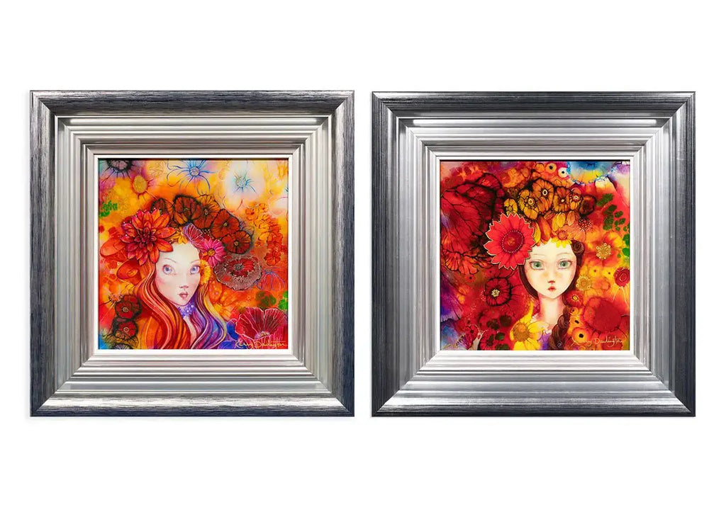 The Flower Girls Set of Two - Editions - SOLD by artist Kerry Darlington - Wyecliffe Galleries