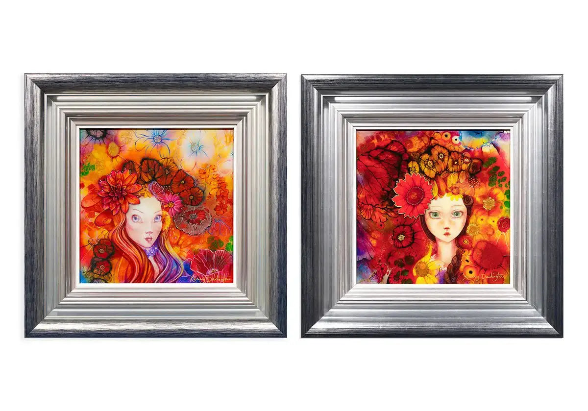The Flower Girls Set of Two - Editions - SOLD by artist Kerry Darlington - Wyecliffe Galleries