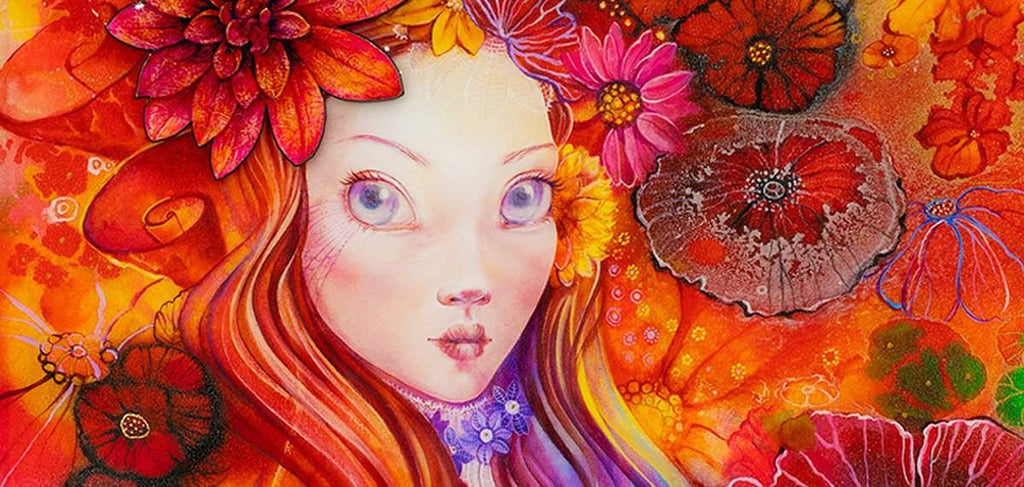 The Flower Girls Set of Two - Editions - SOLD by artist Kerry Darlington - Wyecliffe Galleries