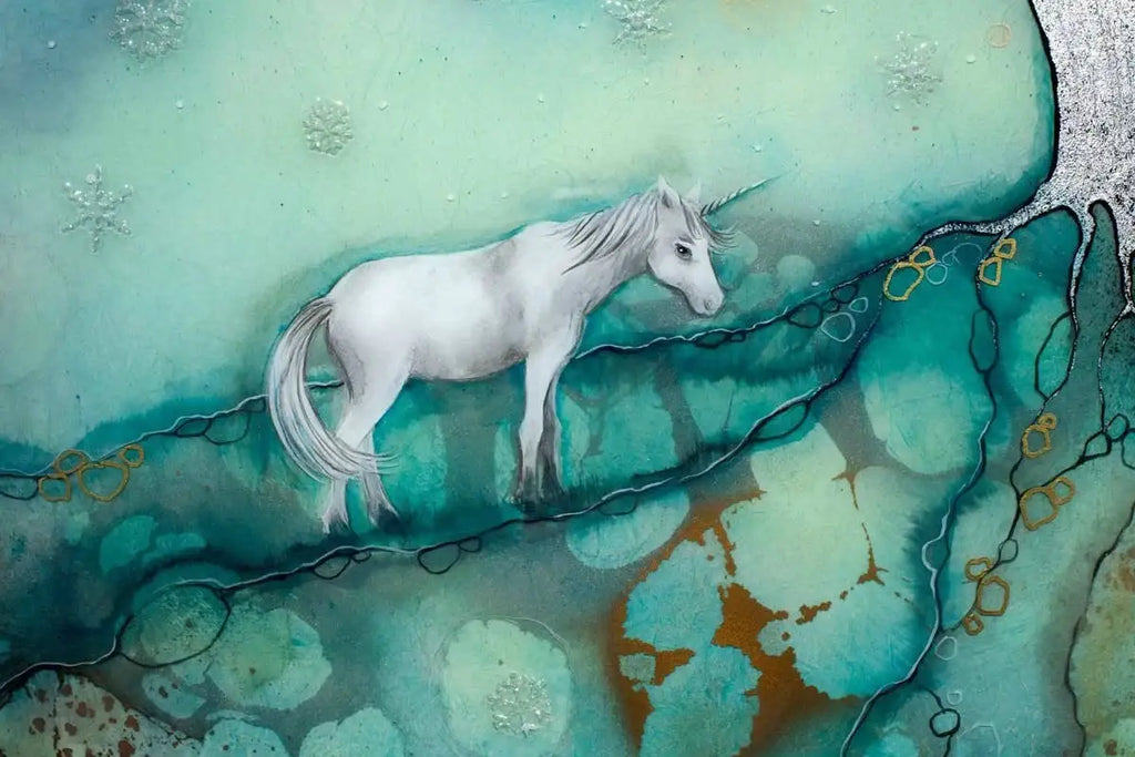 The Last Unicorn Original - SOLD by artist Kerry Darlington - Wyecliffe Galleries