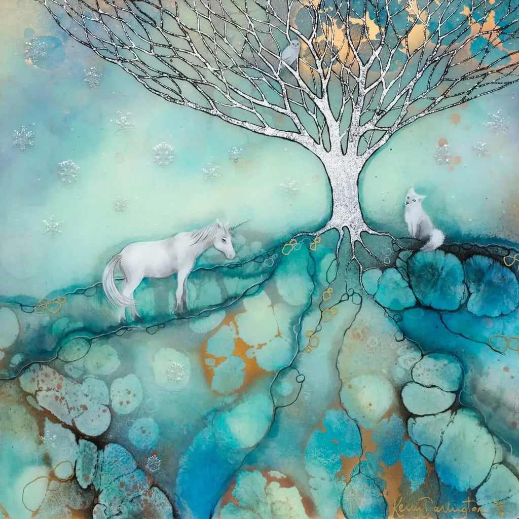 The Last Unicorn Original - SOLD by artist Kerry Darlington - Wyecliffe Galleries