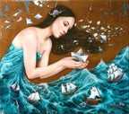 The Paper Boat & Wish Upon a Paper Butterfly - Edition - Matching SET by artist Kerry Darlington - Wyecliffe Galleries